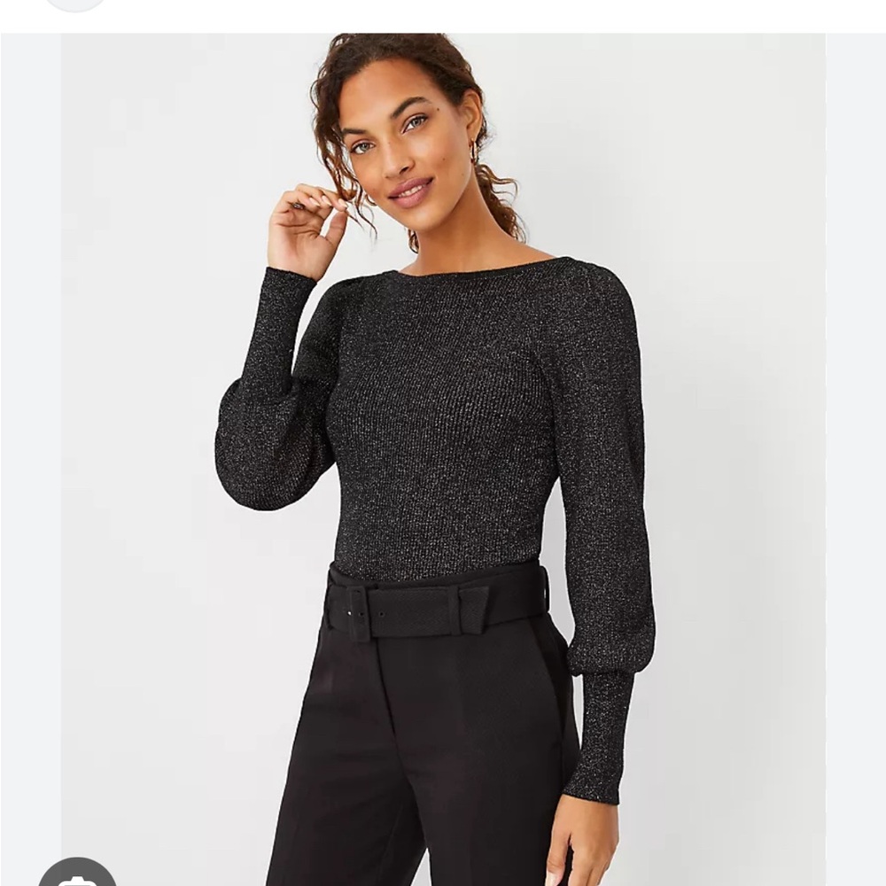 Ann Taylor Shimmer Balloon Sleeve Sweater NWT Size Small